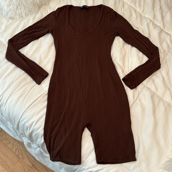 Naked Wardrobe Pants Jumpsuits Naked Wardrobe Brown Jumpsuit Poshmark